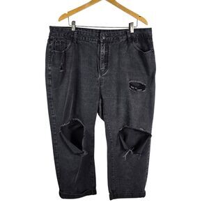 SHEIN Women Black Distressed Jeans Plus Size 4 xl